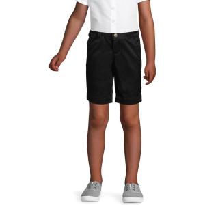 imageLands End Little Girls Slim Plain Front Blend Chino ShortsBlack