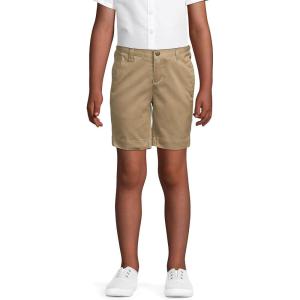 imageLands End Little Girls Slim Plain Front Blend Chino ShortsKhaki