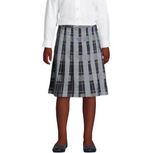 imageLands End School Uniform Girls Plaid Pleated Skirt Below The KneeClassic Navy Plaid