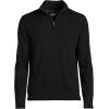 imageLands End Mens Long Sleeve Fine Gauge Cotton Quarter Zip SweaterBlack