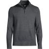 imageLands End Mens Long Sleeve Fine Gauge Cotton Quarter Zip SweaterCharcoal Heather