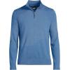 imageLands End Mens Long Sleeve Fine Gauge Cotton Quarter Zip SweaterMariner Blue