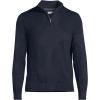 imageLands End Mens Long Sleeve Fine Gauge Cotton Quarter Zip SweaterRadiant Navy