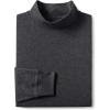 imageLands End Mens SuperT CottonBlend Mock Turtleneck ShirtDark Charcoal Heather