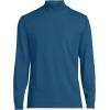 imageLands End Mens SuperT CottonBlend Mock Turtleneck ShirtEvening Blue