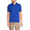 imageLands End Unisex Short Sleeve Basic Polyester Zip PoloDark Cobalt Blue