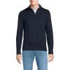 imageLands End Mens Long Sleeve Fine Gauge Cotton Quarter Zip SweaterRadiant Navy