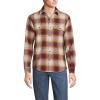 imageLands End Mens Long Sleeve Woven Waffle Work ShirtRusset BrownBurgundy Plaid