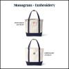 imageLands End Open Top Long Handle Canvas Tote BagNaturalBeacon Blue