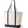 imageLands End Open Top Long Handle Canvas Tote BagNaturalBlack