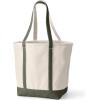 imageLands End Open Top Long Handle Canvas Tote BagNaturalDark Olive Green