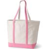 imageLands End Open Top Long Handle Canvas Tote BagNaturalFresh Pink