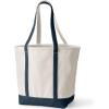 imageLands End Open Top Long Handle Canvas Tote BagNaturalRadiant Navy