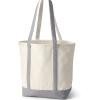 imageLands End Open Top Long Handle Canvas Tote BagNaturalSilver Graphite