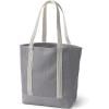 imageLands End Open Top Long Handle Canvas Tote BagSilver Graphite