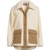 imageLands End Womens Fleece Sherpa Quilted JacketIvory PearlTan