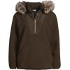 imageLands End Womens Hooded Half Zip Faux Fur Sherpa Fleece PulloverDeep Chocolate