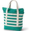 imageLands End Zip Top Canvas Tote BagIsland Emerald Heritage Stripe