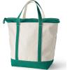 imageLands End Zip Top Canvas Tote BagNaturalBright Spruce