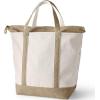 imageLands End Zip Top Canvas Tote BagNaturalCafe Au Lait