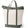 imageLands End Zip Top Canvas Tote BagNaturalDark Olive Green