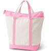 imageLands End Zip Top Canvas Tote BagNaturalFresh Pink