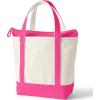 imageLands End Zip Top Canvas Tote BagNaturalHot Pink