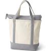 imageLands End Zip Top Canvas Tote BagNaturalSilver Graphite