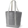 imageLands End Open Top Long Handle Canvas Tote BagSilver Graphite