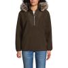 imageLands End Womens Hooded Half Zip Faux Fur Sherpa Fleece PulloverDeep Chocolate