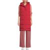 imageLands End Womens Wide Channel 600 Down Puffer Long VestOxblood Red