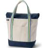 imageLands End Zip Top Canvas Tote BagNaturalRadiant Navy Stripe