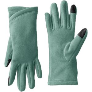 imageLands End Womens Anyweather Fleece EZ Touch Screen GlovesWashed Evergreen