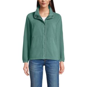 imageLands End Womens Anyweather Fleece Snap Front JacketWashed Evergreen