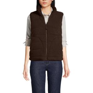 imageLands End Womens Anyweather Reversible Quilted Insulated VestDeep Chocolate