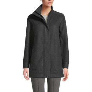 imageLands End Womens Luxe Fleece CoatDark Charcoal Heather