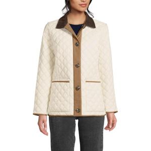 imageLands End Womens Reversible Barn Quilted JacketHoney BeigeIvory Pearl