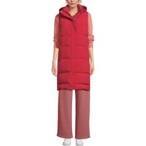 imageLands End Womens Wide Channel 600 Down Puffer Long VestOxblood Red