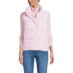 imageLands End Womens Wide Channel 600 Down Puffer VestPink Frost