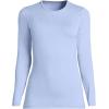 imageLands End Womens Baselayer Cozy Thermaskin Crewneck TopLight Cornflower