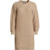 imageLands End Womens Cotton Blend Cable Crew Neck Sweater DressFrench Pecan Heather