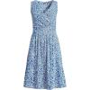 imageLands End Womens Cotton Modal Pleated Fit and Flare DressIvoryVista Blue Flowers