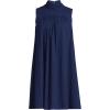 imageLands End Womens Cotton Voile Mock Neck Above The Knee Shift DressDeep Sea Navy