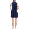 imageLands End Womens Cotton Voile Mock Neck Above The Knee Shift DressDeep Sea Navy