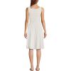 imageLands End Womens Cupro Fit and Flare Sleeveless DressIvory