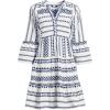 imageLands End Womens Gauze Tiered DressNavy Embroidered Stripe