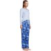 imageLands End Womens Knit Pajama Set Long Sleeve TShirt and PantsDeep Sea Navy Tie Dye Palm