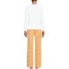 imageLands End Womens Knit Pajama Set Long Sleeve TShirt and PantsSweet MangoWhite Stripes