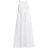 imageLands End Womens Linen Sleeveless Halter High Neck Midi DressWhite