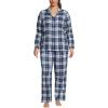 imageLands End Womens Print Flannel Pajama PantsDeep Sea NavyIvory Plaid